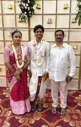 Veteran jockey K P G Appu celebrated the marriage of his son Likith Appu in Bangalore on Wednesday. Likith, also a jockey, rode at racing centres across India. Racingpulse wishes Likith and his bride a happy and prosperous married life.
